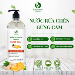 nước rửa bát tinh dầu gừng cam